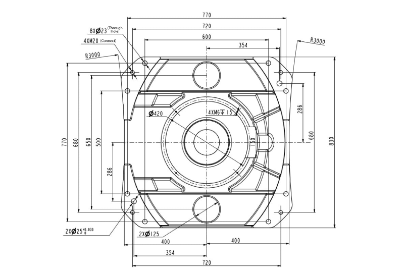 MOUNTING DIMENSION OF ROBOT BASE VBR210-1